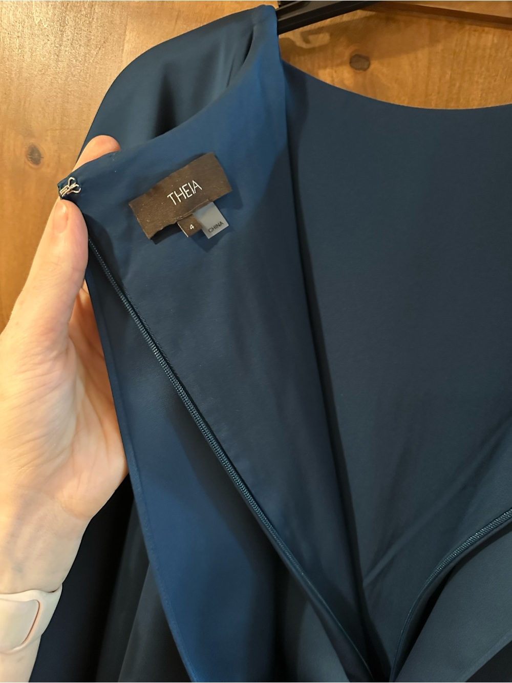 Theia Karis Teal Cape-Overlay Evening Gown - Picture 7 of 7